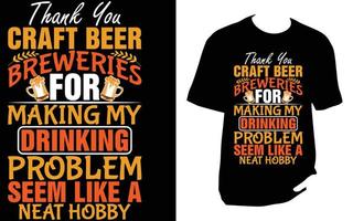 camiseta cerveja artesanal vetor