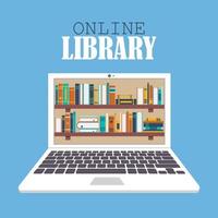 biblioteca online e conceito de educação vetor