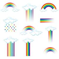 conjunto de ícones de arco-íris vetor