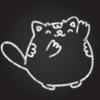 desenho de giz de gato acenando vetor