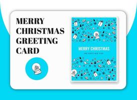feliz natal cartão azul vetor