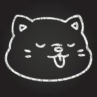 desenho de giz de cara de gato vetor