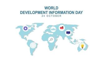 Dia Mundial da Informação do Desenvolvimento. ilustração de ícone de informações de tecnologia vetor