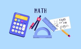 fundo de elementos de matemática dos desenhos animados, logotipo de educação vetor