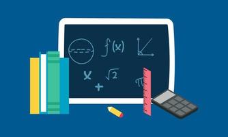 fundo de elementos de matemática dos desenhos animados, logotipo de educação vetor