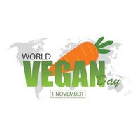 vetor do dia mundial do vegano. design simples e elegante