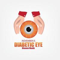 ilustração vetorial. mês de doença ocular diabetes. design simples e elegante vetor