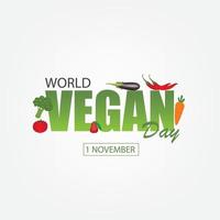 vetor do dia mundial do vegano. design simples e elegante