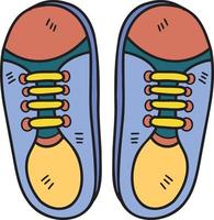 ilustração de sapatos de tênis desenhados à mão vetor