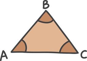 ilustração de triângulo fofo desenhada de mão vetor