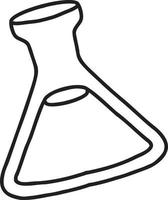 ilustração de garrafa de laboratório triangular desenhada à mão vetor