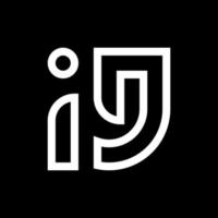 vetor de design de logotipo ij. ij logotipo, modelo de ícone
