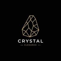 cristal gems logotipo design vector modelo estilo linear. ícone de contorno de conceito de logotipo de moda de joias de luxo