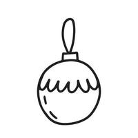 doodle ilustração vetorial de bola de Natal. decoração de árvore de natal desenhada à mão vetor
