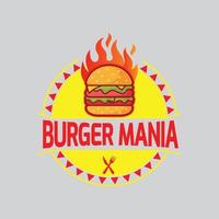logotipo de hambúrguer quente vetor