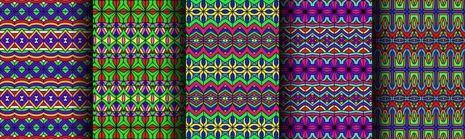 pacote de coleção de padrão étnico moderno colorido vetor