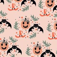 padrão sem costura com halloween perfeito para papel de embrulho vetor