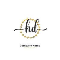 hd caligrafia inicial e design de logotipo de assinatura com círculo. logotipo manuscrito de design bonito para moda, equipe, casamento, logotipo de luxo. vetor