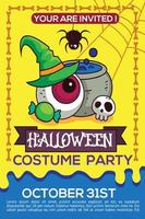 cartaz de panfleto de festa de fantasia infantil de halloween vetor