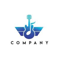 logotipo acústico, logotipo de guitarra, modelo de logotipo de marca de música vetor