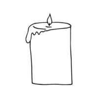 mão de vela desenhada em estilo doodle. ícone, adesivo, elemento de decoração vetor