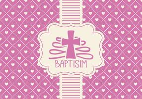Modelo de cartão de baptisim rosa