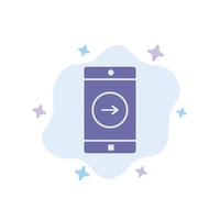 aplicativo móvel certo ícone azul do aplicativo móvel no fundo da nuvem abstrata vetor