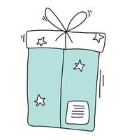 caixas de presente de desenho animado bonito para aniversário, natal ou dia dos namorados. ícone de vetor isolado no branco para o projeto de celebração.