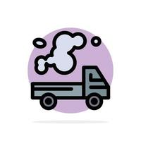 automóvel caminhão emissão poluição de gás abstrato círculo fundo ícone de cor plana vetor