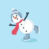 ilustração de design de personagens de boneco de neve de inverno vetor