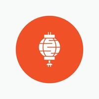 lanterna china decoração chinesa ícone de glifo branco vetor