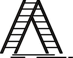 modelo de banner de ícone de vetor de ícone de cor plana de reparo de construção de escada