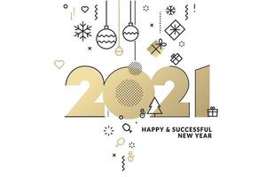 cartão de feliz ano novo 2021 vetor