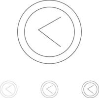 interface de seta deixou usuário em negrito e fino conjunto de ícones de linha preta vetor
