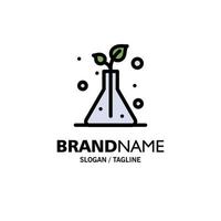 modelo de logotipo de negócios de árvores de frasco de ciência cor lisa vetor