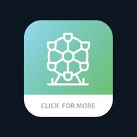 botão do aplicativo móvel do monumento do marco do atomium versão da linha android e ios vetor
