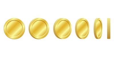 conjunto de moedas de ouro vetor
