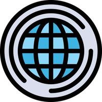 globo do mundo grande pense modelo de banner de ícone de vetor de ícone de cor plana