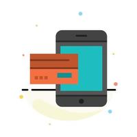 banco de pagamento cartão bancário crédito dinheiro móvel smartphone modelo de ícone de cor plana abstrata vetor
