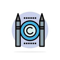 ícone de cor plana de fundo de círculo abstrato digital de direitos autorais de conflito de negócios vetor