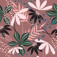 padrão floral tropical vintage vetor