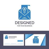 cartão de visita criativo e modelo de logotipo e-mails envelope saudação ilustração vetorial de convite vetor