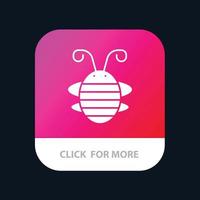 abelha inseto besouro bug joaninha joaninha botão de aplicativo móvel versão android e ios glifo vetor