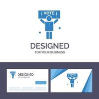 cartão de visita criativo e modelo de logotipo campanha política política votar ilustração vetorial vetor