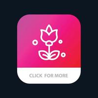 flores de buquê apresentam botão de aplicativo móvel versão de linha android e ios vetor