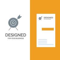 design de logotipo cinza objetivo objetivo objetivo e modelo de cartão de visita vetor