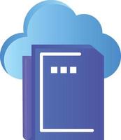 modelo de banner de ícone de vetor de ícone de cor plana de computação de dados de arquivo em nuvem