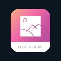 galeria de imagens botão de aplicativo móvel sol android e ios versão glifo vetor