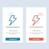 carga de energia elétrica azul e vermelho baixe e compre agora modelo de cartão de widget da web vetor