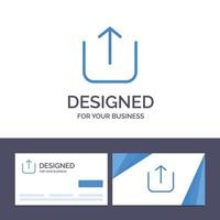 cartão de visita criativo e modelo de logotipo instagram up upload ilustração vetorial vetor
